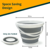 Foldable bucket with handle