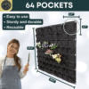 64 pockets vertical gardening
